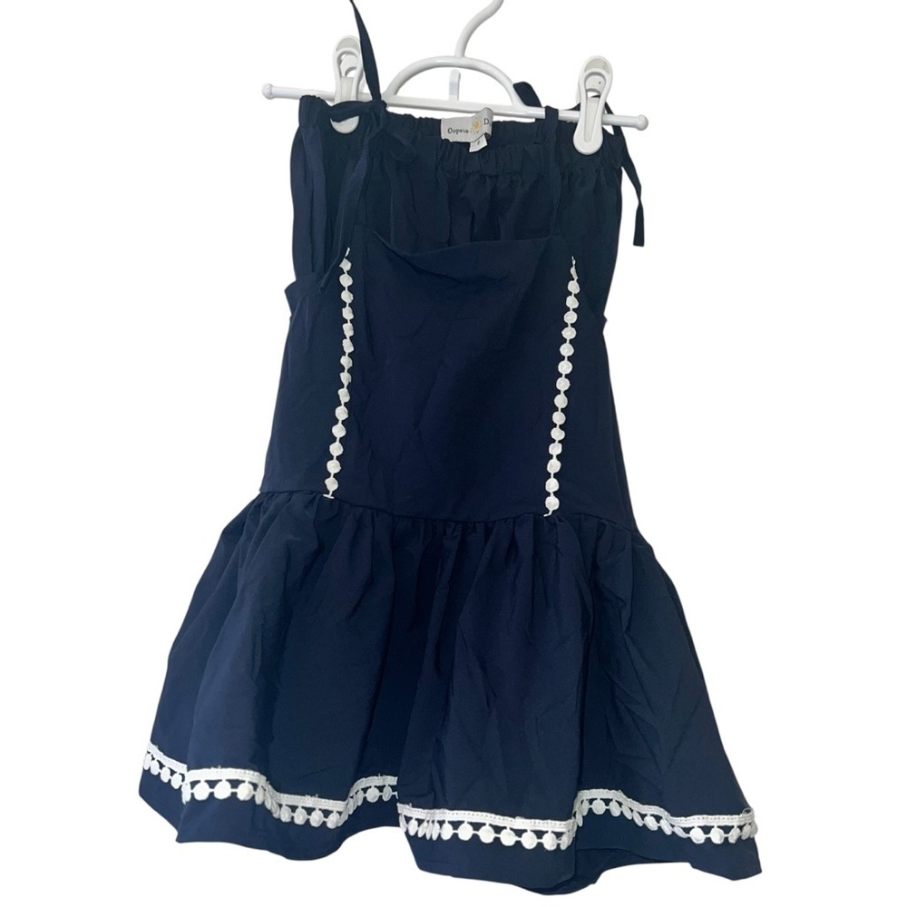 Oopsie Navy Blue Kids short set outfit with White Accents sz 8 NWT